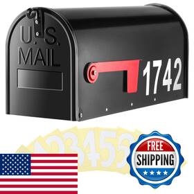 Saillong B0cprwxp9b Galvanized Steel Black Post Mount Mailbox - 5 Sets Reflective