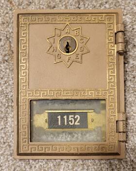 1152 Salsbury Industries 1124 Rare Unique Vintage Mailbox Ornate Brass Post Office Box Door