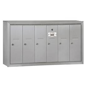 3506asp Salsbury Industries Vertical Mailbox Includes Master Commercial Lock - 6 Doors Aluminum Sur