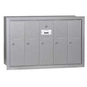 Salsbury Industries 726084522923 Aluminum Recessed-mounted Usps Access Vertical Mailbox With 5 Doors