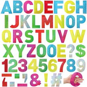 Seajan B0cg96821g 184 Pcs Reflective Adhesive Number Letter Stickers Pack 6 Giant Large