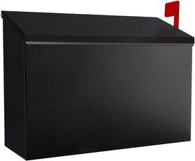 Sel Natural 445054189180 Wall-mount Metal Mailbox With Flag Large Capacity Rust-proof Post Box For Outdo