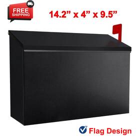 Sel Natural 726084993587 Wall-mount Mailbox With Flag Metal Mail Box For Outside Large Capacity Rust-proof