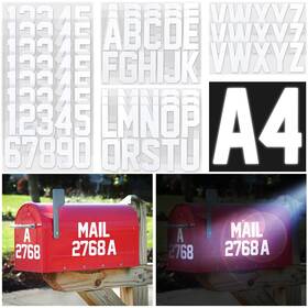 Seloom 755346458663 148 Pcs Reflective Mailbox Numbers And Letters Stickers 2 Inch White