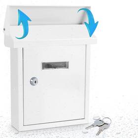 Dfx1593 Serenelife Weatherproof Wall Mount Locking Mailbox - Galvanized Steel With Metal
