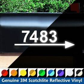 Sss-1344r Seward Street Studios Reflective Mailbox Address Decal Custom Arrow House Numbers 3 Inch H X 10 W - #1344r
