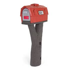 Simplay3 313048134164 Rustic Barn Burnt Red/espresso Post Mount Mailbox