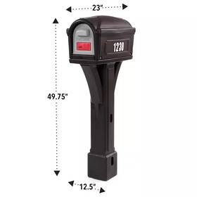 Simplay3 445048798749 Classic Black / Post Mount Mailbox