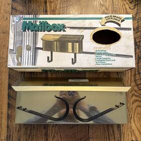4shssg88 Solar New Vtg Group Lockable Mailbox Horizontal Style House Mount Brass Nos