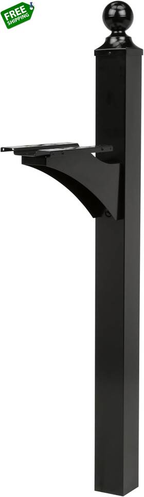 Solar Group Inc. 313053011023 Architectural Mailboxes Landover Aluminum Mailbox Post Black