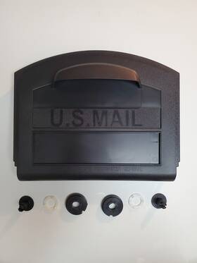 Mb515 Solar Group New Black Plastic Mailbox Door 10 Inches Wide 7 Hinges 8 Tall