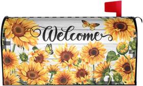 Sorfbliss 313114166167 Sunflower Mailbox Covers Magnetic Standard Size 21 X 18 Inchs Welcome Spring Sum