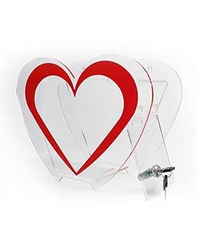 Jvc-u7i-6s8 Source One Sourceone Deluxe Small And Large Heart Shaped Acrylic Donation Box Tip Comment