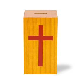 S1-churchsm Source One Wooden Church Offering Donation Box With Cross 1 Pack Small