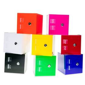 Sourceone.org 088234655500 Source One Premium Acrylic Cube Donation Box With Deluxe Rear Open Door And C