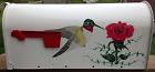 Standard Hand Mailbox Painted Handpainted - Rose -hummingbird