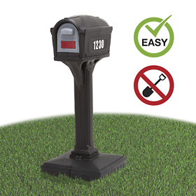 42002r-04 Standing Mailbox Dig Easy Up Classic Mail Box Magnetic Front Rear Door Condition