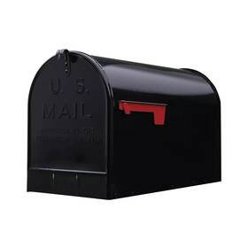 1009034807 Stanley Architectural Mailboxes Black Extra Large Steel Post Mount Mailbox
