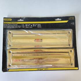 80-3906 Stanley New Old Stock Solid Brass Mail Slot With Covered Back Plate 11-3/8 Inch X 2-5/8