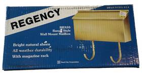 Steel City 042014031052 Vintage Brass Ranch Style Wall Mount Mailbox Newspaper Holder