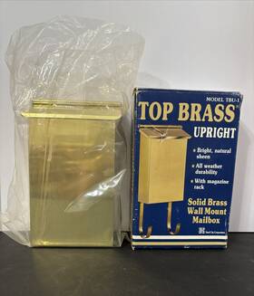 Tbu-1 Steel City Corporation Vintage Solid Brass Wall Mount Vertical Mailbox Weather Resistant Paper Rack Nib