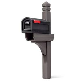 Step2 313048839809 Lakewood Resin Overpost Black Onyx Mailbox And Dark Cedar Mail Post Combo