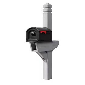 Step2 313104170112 Highland Weathered Cedar Mail Post And Xl Black Mailbox