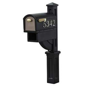 Step2 445028088082 Mailmaster Hudson Mailbox Post Black Heavy Duty Newspaper Holder Mount Large