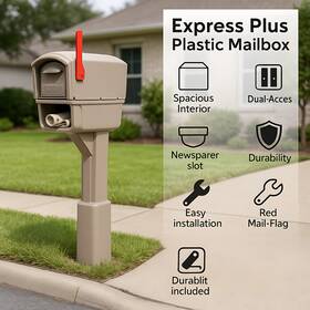 550700 Step2 Mailmaster Express Plus Mailbox Large Capacity Plastic Post Mount Mocha Finish