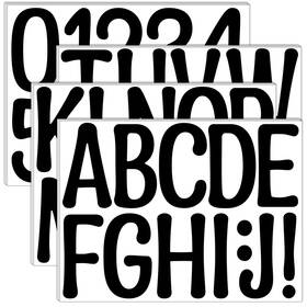 Sticeard 094904017875 153pcs Letter Stickers Large 12 Sheets Alphabet Number 4 Inch Black