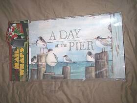 04093 Studio-m Mail Box Wrap Sea Gulls Ocean Pier Mailbox Cover Original Vinyl Mailwrap Beach
