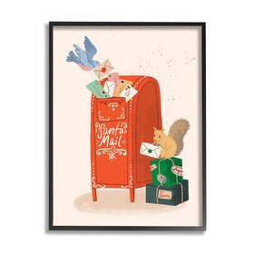 Stupell Industries 197081592637 Santa Holiday Parcels Letters Framed Wall Art Design By Kristina Hultkrantz