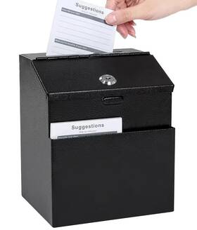 Sumerfnt 416134009323 Suggestion Box With Lock Wall Mounted Ballot Donation Loc