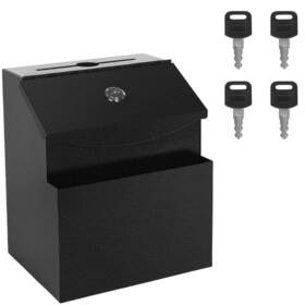 Sumrftn 975490480912 Suggestion Box With Slot And Lock Donation 4 Keys Metal Ballot W