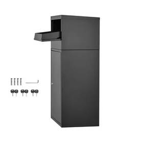 Svopes 445001260245 Locking Mailbox 15.85 Gal. 35.8 Inch Black Galvanized Steel Deck Box Weather-re
