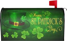 Sweetshow 445005240229 St Patricks Day Mailbox Covers Magnetic 21 Inch X 18 Lucky Shamrocks Clover