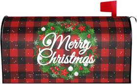 Sweetshow 711181187922 Merry Christmas Mailbox Covers Magnetic Standard Size 18 X 21 Winter Xmas Wreath