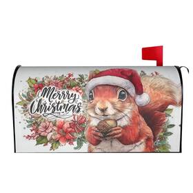 Tymc02 Taekifiyy Christmas Squirrel Mailbox Covers Magnetic Letterbox 21x18 Inch For Ga