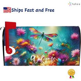 Hbmc2025 Tahzo Magnetic Mailbox Cover Hummingbird Welcome Sign Wrap Protector Decoration Birds