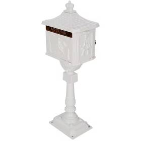 Tatayosi 726084532816 White Cast Aluminum Mail Box Outdoor Patio Garden Decor Postal