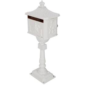 P-dj-63687 Tatayosi Mail Box Cast Aluminum Outdoor Patio Garden Decor Postal White