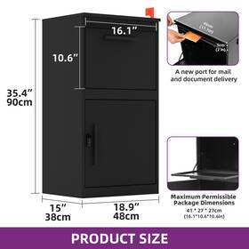 Beysh04itc Taus 18.9x15x35.4 Inch Secure Delivery Box With Coded Lock For Home Office School