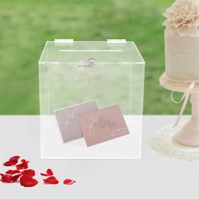 Tbvechi 757539120753 12 Inch X12 Acrylic Donation And Ballot Box With Lock Clear Storage Container New