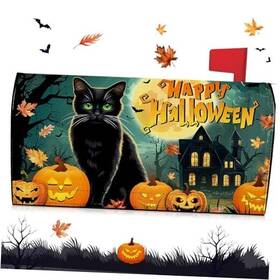 Yit-teenyyou-7551 Teenyyou Halloween Mailbox Covers Magnetic Standard Size 21 Inch X18 Fall Pumpkins Black Cat