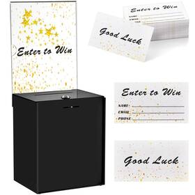 Jg-teling-4566 Teling Acrylic Donation Box With Lock And Sign 100 Raffle Tickets For Charity Voting