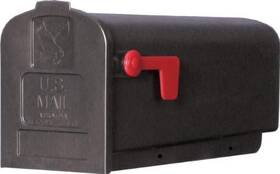Pl10b  The 313041820859 Plastic Rural Black Mailbox