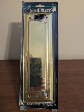 The Solar Group 046462110505 Model#ms-3 Solid Polished Brass Mail Slot Easy Up With Template Nip