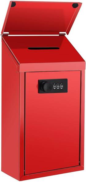 Hsn0053 Tigerily Metal Donation Box And Combination Lock Suggestion Slot Wall Mounted Mailbox