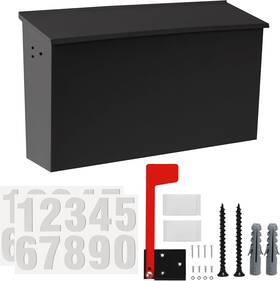 X4.72 Tongass 744110683608 15.74 Inch X9.44 Wall-mount Mailbox For House With Flag And Number Sti
