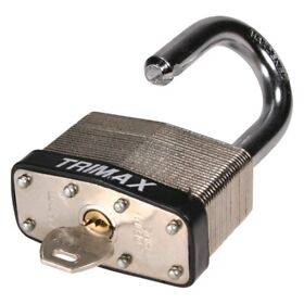 Tlm87 Trimax Solid Steel Laminated Dual Locking Padlock